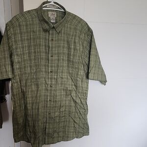 L.L. Bean Size L Green Plaid Shirt
